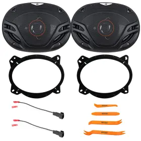 Alphasonik 027581713273 2x As29 6x9 Inch 500w Max 3-way Car Speakers With Front Adapter Harness