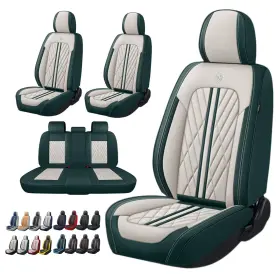 Ankiv 766157573544 Car Seat Covers Universal Fit Waterproof Breathable Nappa Leather Vehicle