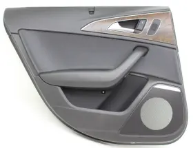 Audi 4g0-867-303-ad 2012-2018 A6 Rear Left Door Trim Panel Black Leather Oem