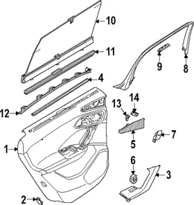 Audi 85h-867-304-d-ioe Genuine Door Trim Panel Audi 85h-867-304-d-ioe Genuine Door Trim Panel