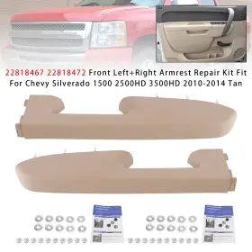 Automoto8 22818467 22818472 Front Armrest Repair Kit Fit For Chevy Silverado 1500 2500hd 3500hd 10-2014 Tan