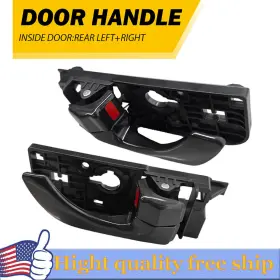 Auxito 14887748 Interior Door Handle For 2008-2010 Hyundai Sonata Set Of 2 Rear Black Plastic R