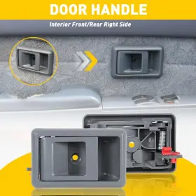 Auxito 69205-10040 Door Interior Left Handle Inside Right Gray Side Fit 1988-1992 Corolla Toyota