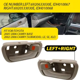 Auxito 6920633030e Pair Door Handle For 2002-2006 Toyota Front Camry Or Rear Left Right Side Beige