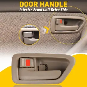 Auxito 91006 Inside Handle Door Driver Left Side Front Beige For Rear 1997-2001 Toyota Camry