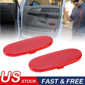 Auxito Cmfgp-ram-02-08 For Dodge Ram 1500 3500 2500 Car Front Panel Door Reflector Light Cover Red 2pcs Auxito Cmfgp-ram-02-08 For Dodge Ram 1500 3500 2500 Car Front Panel Door Reflector Light Cover Red 2pcs