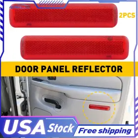Auxito Cmfgp-silverado-03-06 Red Interior Side Door Reflector Panel For Covers Chevy Avalanche Silverado Gmc