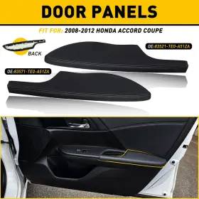 Auxito Mbg-accord-2d-bl 1 Fit 2008-12 Honda Accord Coupe Leather Front Lh Rh Door Panels Armrest Cover