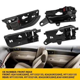 Auxito Mbs-nm-sonata-08-10fl Interior Door Handle Fit 2008-2010 Hyundai Sonata Front And Rear Pairof 4