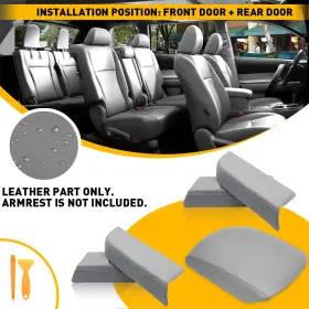 Auxitoed Pilot-09-15-g 5pcs Center Console And Front Rear Door Cover Armrest For 2009-2015 Honda Pilot