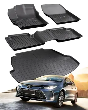Bamacar Tcc-fl-211 Floor Mats 4pcs Black All Weather Toyota Corolla Sedan 2020-2025 Ttc