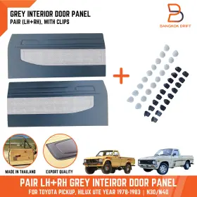 Bd Armm-05-139-351-23-004 Pair Lh Rh Grey Interior Door Panel Fit Toyota Pickup Ln30 Ln40 Rn30 78-83 Clips