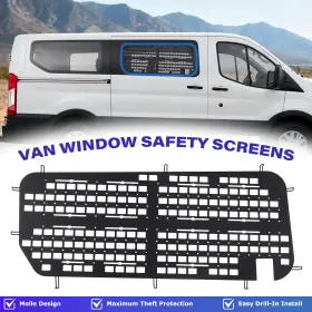 Besteryus Bec1774 Van Window Security Screen Fit For Ford Transit Low Roof Steel Molle Guard