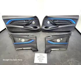 Bmw 7389503 14-20 Oem F32 435 Front Rear Left Right Door Card Panels Black Leather Set