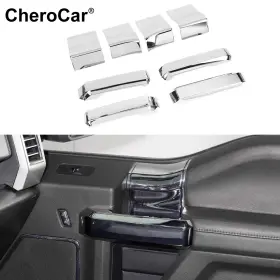 Cherocar Cherocar25120244 8x Car Door Handle Decor Cover Panel Trim For Ford F150 15-20 Chrome Accessories