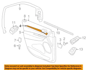 Chrysler Oem 68330895aa 16-21 Grand Cherokee Front Door Interior Trim-applique
