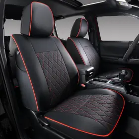 Coverado Scsf08q Protect Your Tacoma Seats Spills - Red Leather Covers 2016-2023