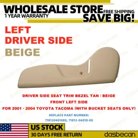 Dasbecan 71812-04010-e0 Tan / Beige Front Driver Side Seat Trim Bezel For 2001-2004 Toyota Tacoma Lh