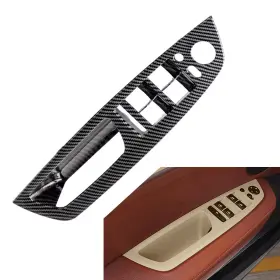Dictorcoltd 550748575686 1x Front Inner Door Panel Handle Pull Trim Cover For Bmw X5 E70 Lhd Carbon Fiber
