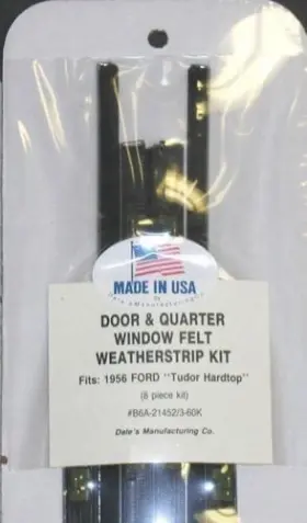Dmc B6a-21452/3-60k Door Window Felt Kit 1956 Ford 2-door Hardtop Dmc B6a-21452/3-60k Door Window Felt Kit 1956 Ford 2-door Hardtop