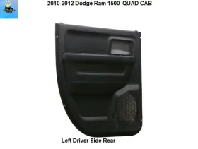 Dodge 1ea51xdvad 10 11 12 Ram 1500 Quad Rear Left Side Door Trim Panel Oem