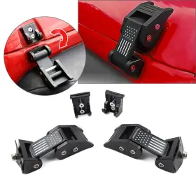 Flashbuyeasy 610000133976 Pair Engine Hood Latch Locking Catch Buckle Fit For Jeep Wrangler Jk Jl Jt Black