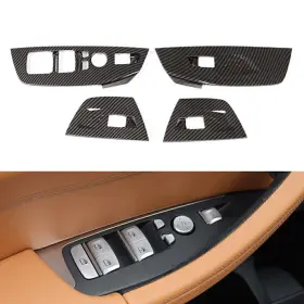 Flashbuyeasyusa 550745534891 Carbon Fiber Inner Door Window Switch Trim Cover For Bmw X3 X4 G01 G02 2018-2023