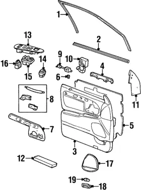 Ford 2w1z-5423943-bae Genuine Door Trim Panel