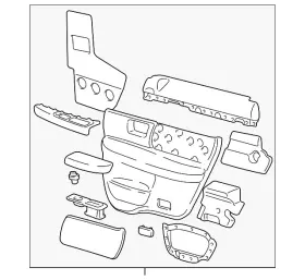 Ford 4f1z-5427407-aaa Genuine Door Trim Panel Ford 4f1z-5427407-aaa Genuine Door Trim Panel