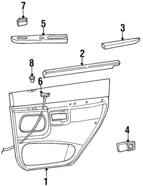 Ford F5tz-7827407-bas Genuine Door Trim Panel Ford F5tz-7827407-bas Genuine Door Trim Panel