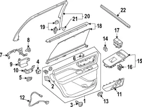 Ford Lc5z-7827406-ba Genuine Door Trim Panel Ford Lc5z-7827406-ba Genuine Door Trim Panel