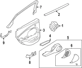 Ford Lj8z-5827411-bd Genuine Door Trim Panel Ford Lj8z-5827411-bd Genuine Door Trim Panel