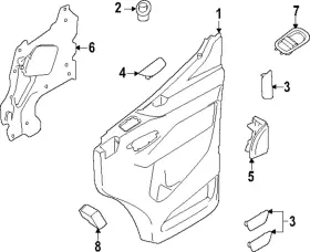 Ford Mk4z-6023942-bb Genuine Door Trim Panel Ford Mk4z-6023942-bb Genuine Door Trim Panel