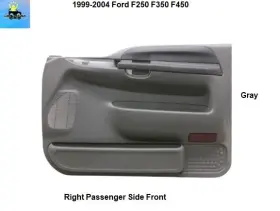 Ford Yc3z2523942dac 99 To 04 F250 F350 F450 Front Right Door Trim Panel Gray
