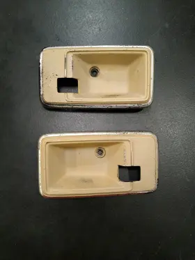 General Motors 4334-50 78 79 80 C3 Corvette Door Latch Bezels - Doeskin Pair