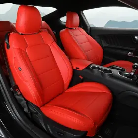 Giant Panda Mus05 Car Seat Covers Ford Mustang Coupe 2015-2026 Red Full Set 2016