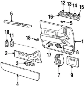 Gm 12539771 Genuine Door Trim Panel Gm 12539771 Genuine Door Trim Panel