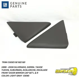 Gm 15126574 1999 - 2006 Silverado Tahoe Sierra Door Sail Panel Mirror Cover Cap Set Gray Oem