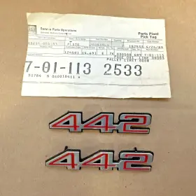 Gm 20083948 Nos Oem 20083948442 Door Panel Emblems For 78-87 Olds Cutlass 442 2 Free Sh