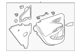 Gm 84810725 Genuine Dark Atmosphere Rear Driver Side Door Trim