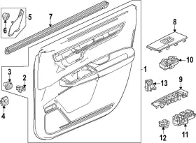 Honda 83561-3a0-a51za Genuine Door Trim Panel