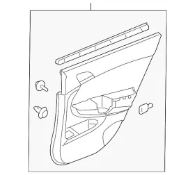 Honda 83752-ta5-a64zc Lining L Rear Door Lower Yr327l Leather Pearl Ivory Honda 83752-ta5-a64zc Lining L Rear Door Lower Yr327l Leather Pearl Ivory