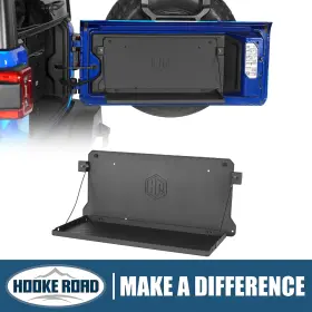 Hooke Road Mmr.30048 Black Aluminum Tailgate Table Foldable Shelf Save For Jeep Wrangler Jl 2018-2025 Hooke Road Mmr.30048 Black Aluminum Tailgate Table Foldable Shelf Save For Jeep Wrangler Jl 2018-2025