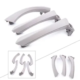 Hukyu 612046362730 3pcs Door Panel Handle Pull Trim Cover For Bmw E90 3-series Sedan Wagon Gray Hs