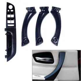 Hukyu 612063459574 Inner Door Pull Handle Panel Trim Cover Black Abs For Bmw 3 E90 E91 2005-12
