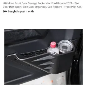 Iag Performance Iag-acc-f3004 I-line Front Door Storage Pockets Cup Holder Abs For Ford Bronco 2021 2/4 D Iag Performance Iag-acc-f3004 I-line Front Door Storage Pockets Cup Holder Abs For Ford Bronco 2021 2/4 D