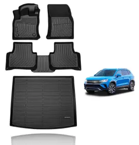 Kelcseecs 759135332363 Floor Mats Cargo Liner Custom Volkswagen Taos 2022-2026 All Weather