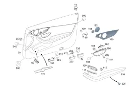 Mercedes-benz 205-720-85-25-64 Genuine Mercedes-benz Door Trim