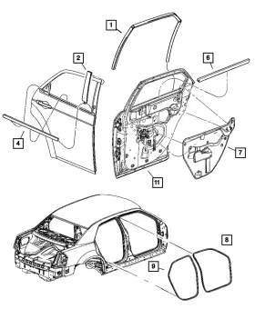 Mopar 04805817ad Genuine Rear Door Applique Left 4805817ad