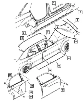 Mopar 04806306ab Genuine Rear Door Applique Right 4806306ab Mopar 04806306ab Genuine Rear Door Applique Right 4806306ab